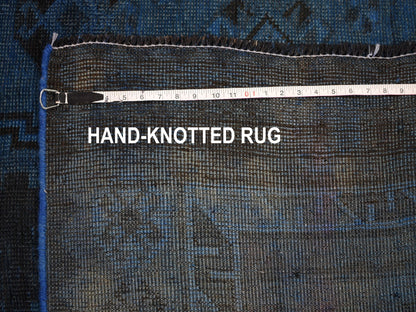 Overdyed 5'0" x 10'0" Vintage Hand knotted Wool Rug - Sku: O059185