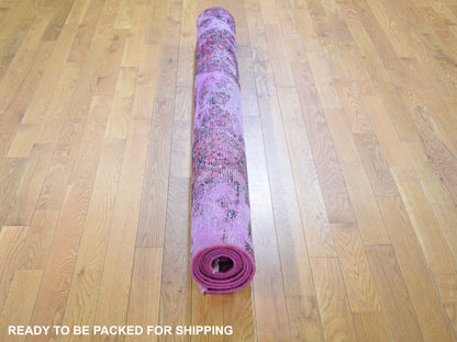 Overdyed 5'2" x 9'9" Vintage Hand knotted Wool Rug - Sku: O059186