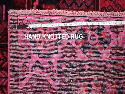 Overdyed 5'2" x 9'9" Vintage Hand knotted Wool Rug - Sku: O059186