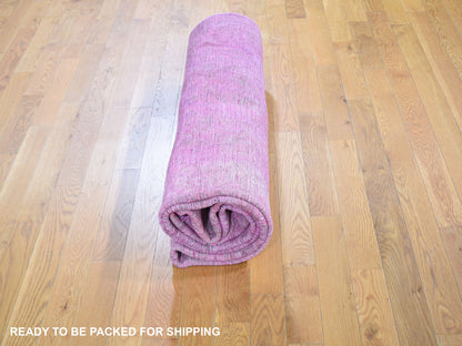 Overdyed 6'4" x 10'0" Vintage Hand knotted Wool Rug - Sku: O059208