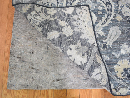 Blue 8'10" x 12'2" Wool and Silk Hand knotted Wool/Silk Rug - Sku: O059222