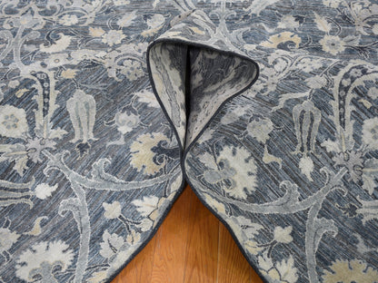Blue 8'10" x 12'2" Wool and Silk Hand knotted Wool/Silk Rug - Sku: O059222
