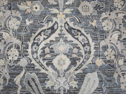 Blue 8'10" x 12'2" Wool and Silk Hand knotted Wool/Silk Rug - Sku: O059222