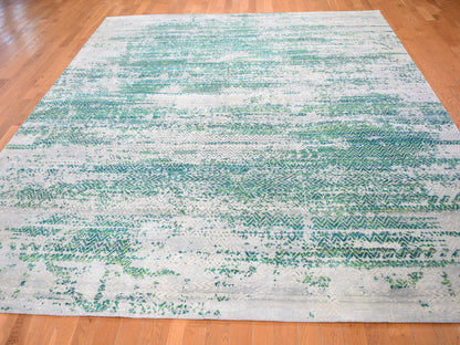 Ivory 8'10" x 12'0" Wool / Silk Hand knotted Wool/Silk Rug - Sku: O059224
