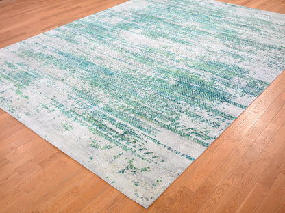 Ivory 8'10" x 12'0" Wool / Silk Hand knotted Wool/Silk Rug - Sku: O059224