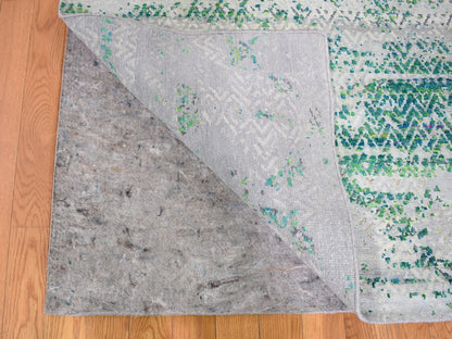 Ivory 8'10" x 12'0" Wool / Silk Hand knotted Wool/Silk Rug - Sku: O059224