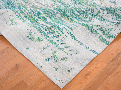 Ivory 8'10" x 12'0" Wool / Silk Hand knotted Wool/Silk Rug - Sku: O059224