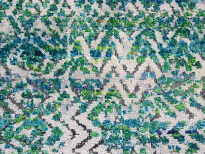 Ivory 8'10" x 12'0" Wool / Silk Hand knotted Wool/Silk Rug - Sku: O059224