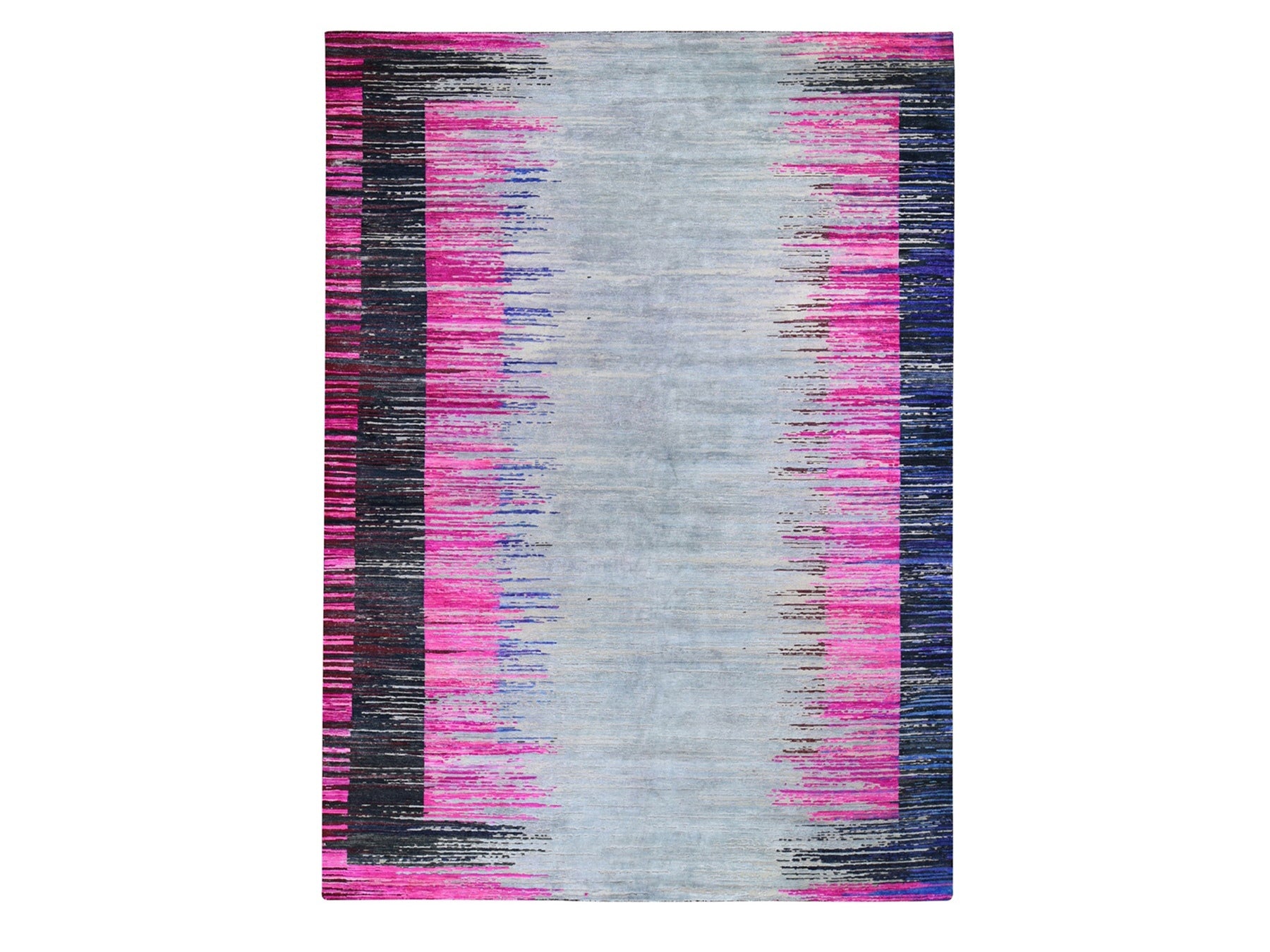 Gray 9'0" x 12'0" Wool / Silk Hand knotted Wool/Silk Rug - Sku: O059229