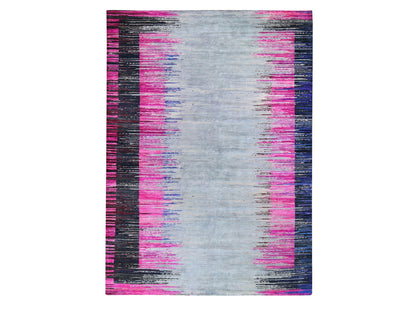 Grey 9'0" x 12'0" Wool and Silk Hand knotted Wool/Silk Rug - Sku: O059229