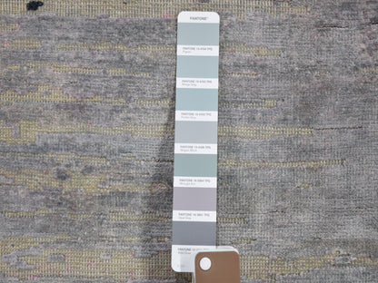 Grey 9'0" x 12'0" Wool and Silk Hand knotted Wool/Silk Rug - Sku: O059229