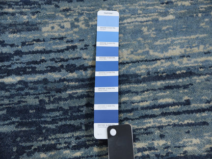 Modern / Contemporary hand-knotted wool runner in Blue, 2'6" x 8'4" — SKU O059236 (view 4)
