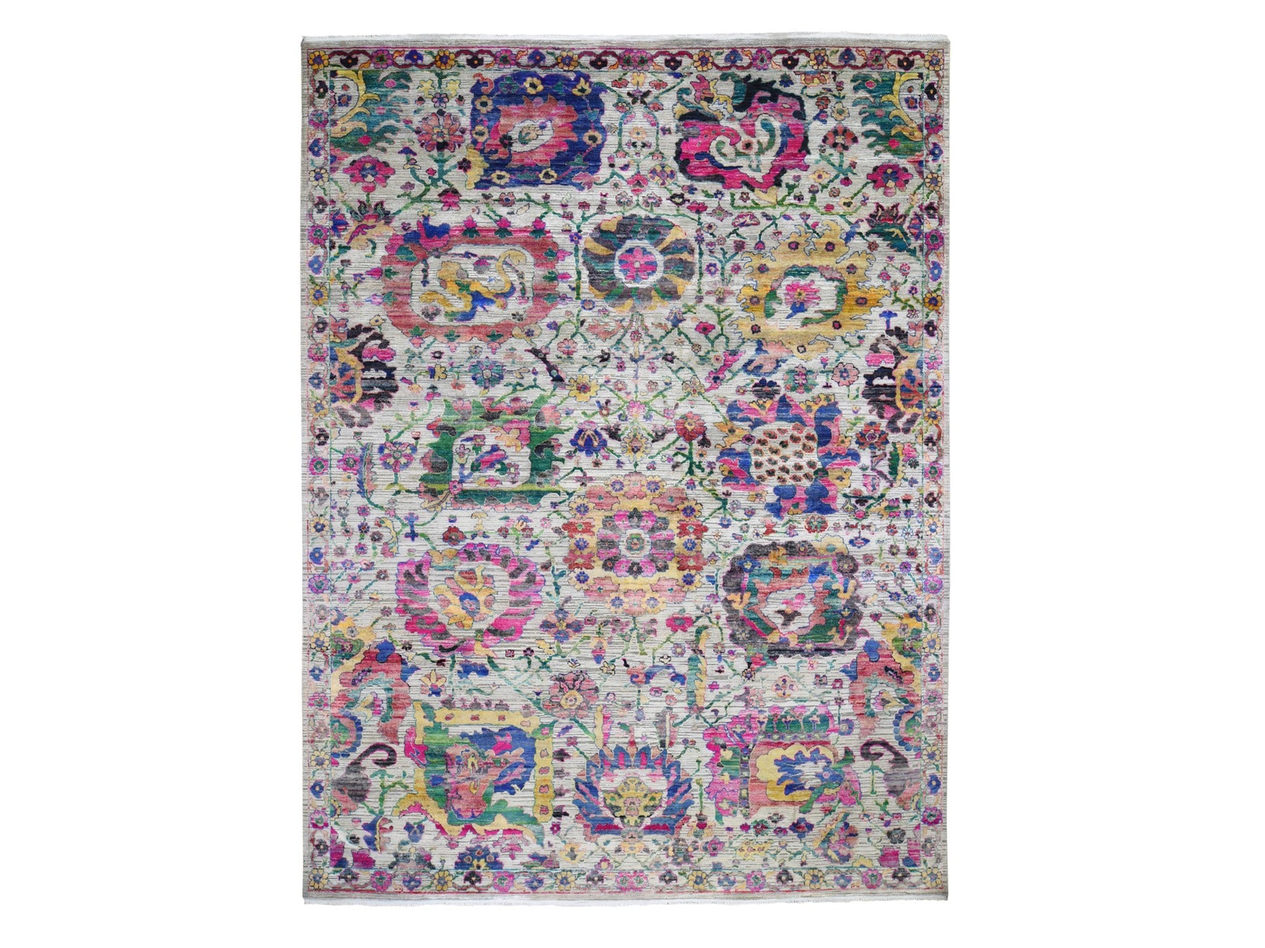 Gray 9'2" x 12'2" Wool / Silk Hand knotted Wool/Silk Rug - Sku: O059246