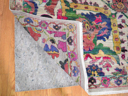 Grey 9'2" x 12'2" Wool and Silk Hand knotted Wool/Silk Rug - Sku: O059246