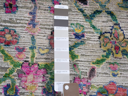 Grey 9'2" x 12'2" Wool and Silk Hand knotted Wool/Silk Rug - Sku: O059246