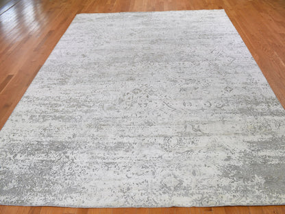 Ivory 8'10" x 12'0" Wool / Silk Hand knotted Wool/Silk Rug - Sku: O059248