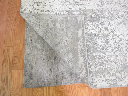 Ivory 8'10" x 12'0" Wool / Silk Hand knotted Wool/Silk Rug - Sku: O059248