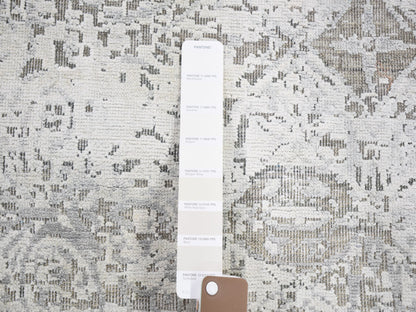 Ivory 8'10" x 12'0" Wool / Silk Hand knotted Wool/Silk Rug - Sku: O059248