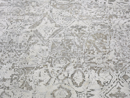 Ivory 8'10" x 12'0" Wool / Silk Hand knotted Wool/Silk Rug - Sku: O059248