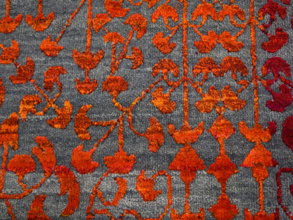 Pink 9'0" x 12'1" Modern / Contemporary Hand knotted Wool/Silk Rug - Sku: O059250