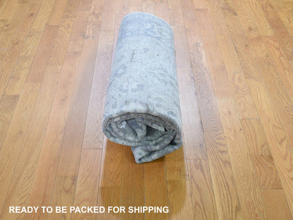 Ivory 6'0" x 9'5" Oushak And Peshawar Hand knotted Wool/Silk Rug - Sku: O059254