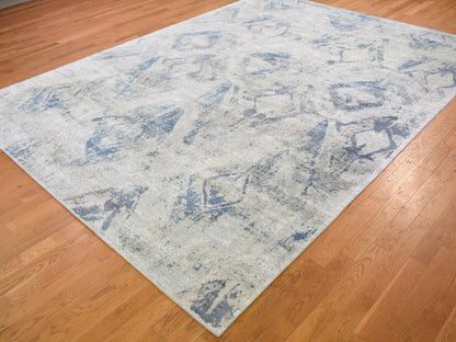 Ivory 8'10" x 12'1" Wool / Silk Hand knotted Wool/Silk Rug - Sku: O059259