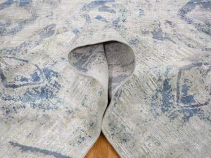 Ivory 8'10" x 12'1" Wool / Silk Hand knotted Wool/Silk Rug - Sku: O059259