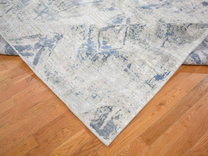 Ivory 8'10" x 12'1" Wool / Silk Hand knotted Wool/Silk Rug - Sku: O059259