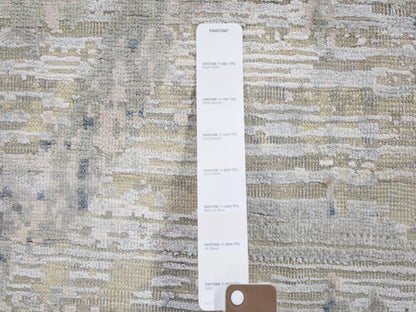 Ivory 8'10" x 12'1" Wool / Silk Hand knotted Wool/Silk Rug - Sku: O059259