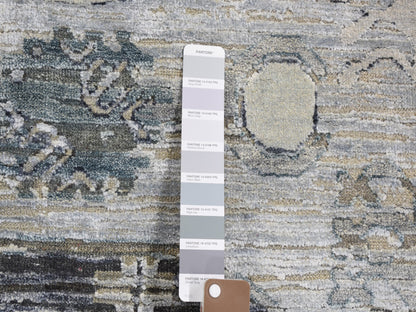 Grey 7'9" x 9'10" Wool and Silk Hand knotted Wool/Silk Rug - Sku: O059261