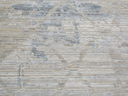 Modern / Contemporary hand-knotted wool/silk rug in Ivory, 12' x 15'1" — SKU O059262 (view 8)