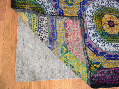 Yellow 12'0" x 15'3" Traditional Hand knotted Wool/Silk Rug - Sku: O059263