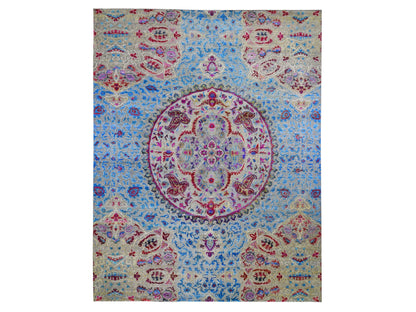 Grey 11'10" x 15'0" Transitional Hand knotted Wool/Silk Rug - Sku: O059264