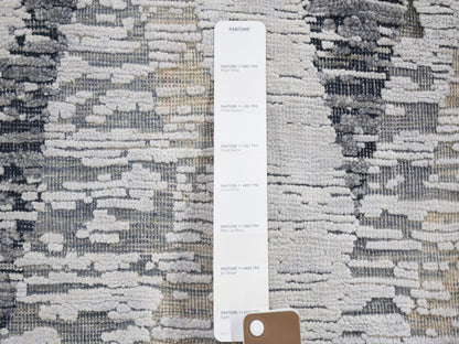 Ivory 2'0" x 3'1" Modern and Contemporary Hand knotted Wool/Silk Rug - Sku: O059278