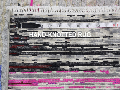 Grey 2'0" x 2'0" Wool and Silk Hand knotted Wool/Silk Rug - Sku: O059279