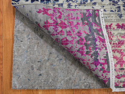 Pink 2'0" x 2'0" Modern / Contemporary Hand knotted Wool/Silk Rug - Sku: O059283