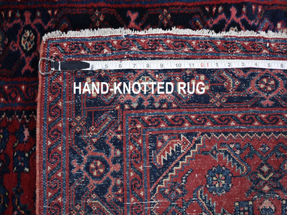Red 2'8" x 16'8" Antique Hand knotted Wool Rug - Sku: O059297
