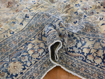 Ivory 13'7" x 23'0" Antique Hand knotted Wool Rug - Sku: O059305