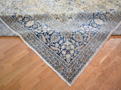 Ivory 13'7" x 23'0" Antique Hand knotted Wool Rug - Sku: O059305