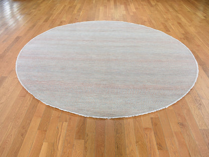 Pink 8'0" x 8'0" Modern / Contemporary Hand knotted Wool/Silk Rug - Sku: O059313