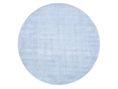 Grey 7'10" x 7'10" Modern / Contemporary Hand knotted Wool/Silk Rug - Sku: O059315