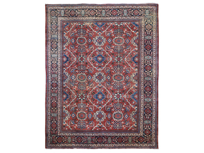 Red 10'10" x 13'8" Persian Hand knotted Wool Rug - Sku: O059350