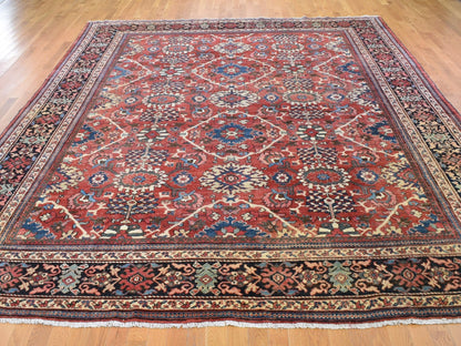 Red 10'10" x 13'8" Persian Hand knotted Wool Rug - Sku: O059350