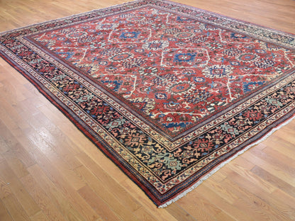 Red 10'10" x 13'8" Persian Hand knotted Wool Rug - Sku: O059350