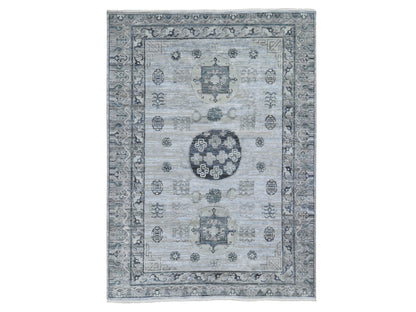 Grey 8'10" x 12'1" Wool and Silk Hand knotted Wool/Silk Rug - Sku: O059370