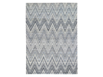Grey 8'9" x 12'2" Modern / Contemporary Hand knotted Wool/Silk Rug - Sku: O059437