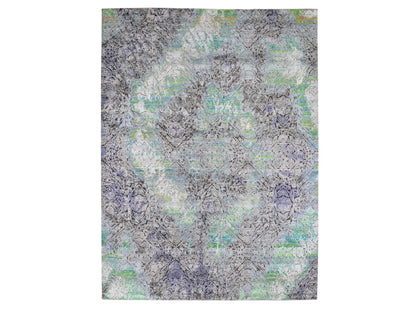 Green 9'0" x 12'6" Modern / Contemporary Hand knotted Wool Rug - Sku: O059459