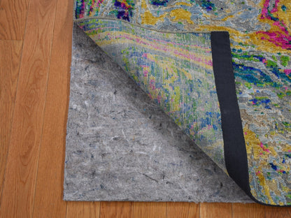 Yellow 3'0" x 5'0" Modern / Contemporary Hand knotted Wool/Silk Rug - Sku: O059476