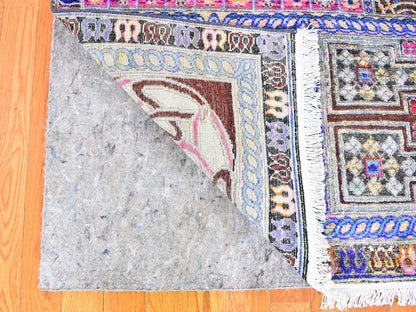 Blue 6'1" x 9'0" Clearance Hand knotted Wool/Silk Rug - Sku: O059480