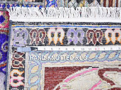 Blue 6'1" x 9'0" Clearance Hand knotted Wool/Silk Rug - Sku: O059480